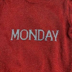 Alberta ferretti red sparkly sweater